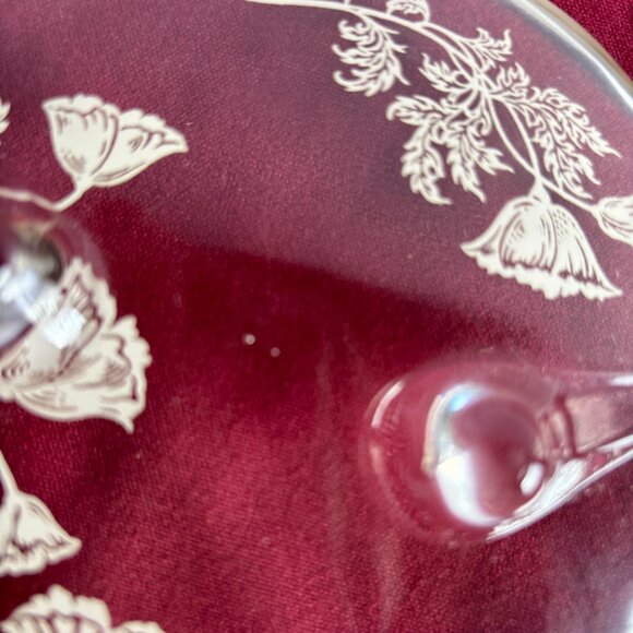 Silver City Flanders Poppy Sterling Silver on Clear Glass Footed Dish - Picture 11 of 12